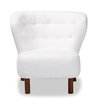 Baxton Studio Cabrera Modern & Contemporary White Boucle Upholstered and Walnut Brown Finished Wood Accent Chair 204-12576